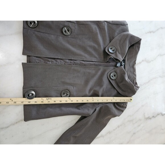 Sharagano Studio Jacket Size L, Brown Cotton Blend Lined Hook & Loop Closures - Picture 6 of 10